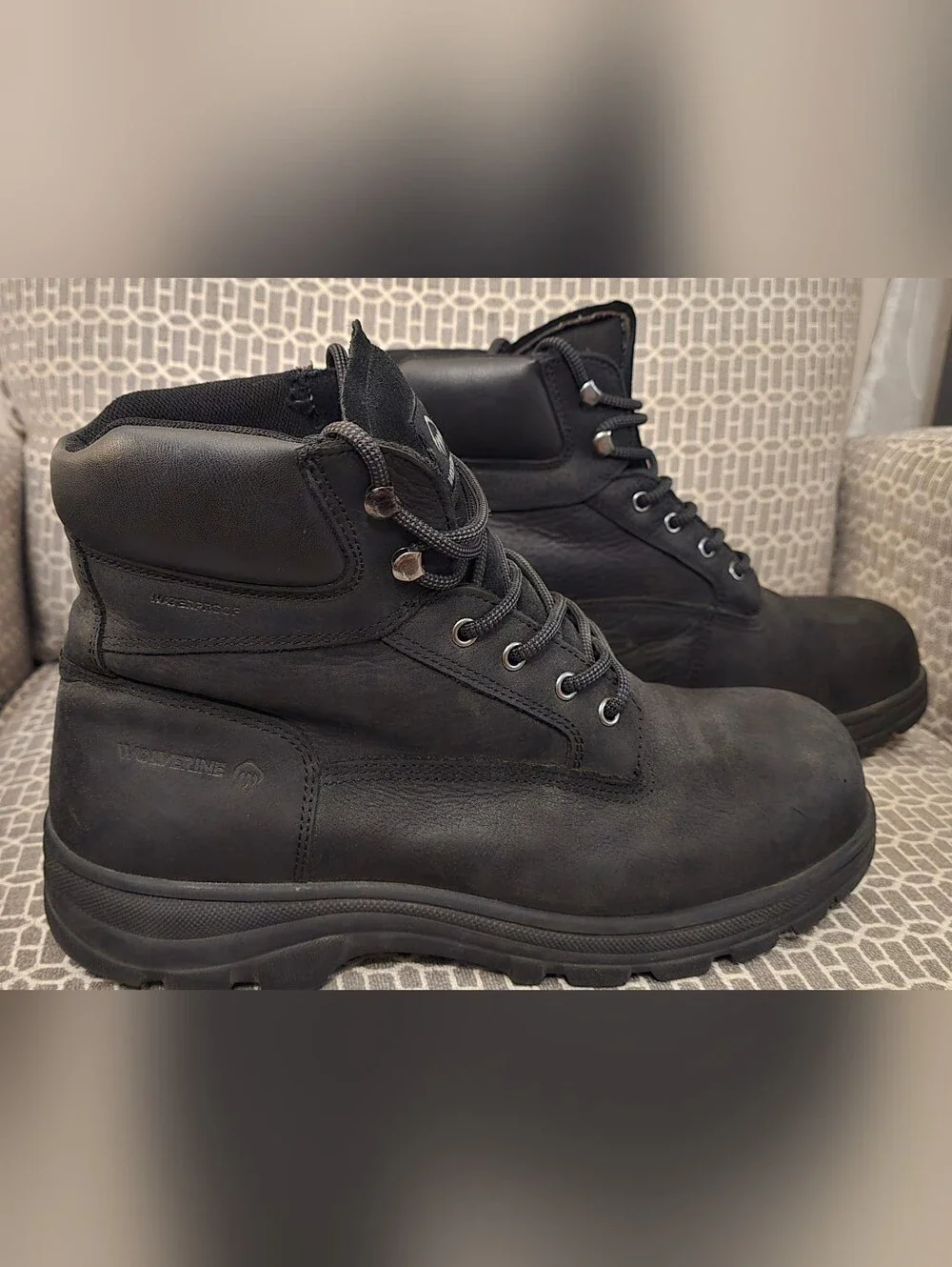 Wolverine Men's Black Steel Toe Work Boot - Rugged Lace-Up Style, Size 13 Wide